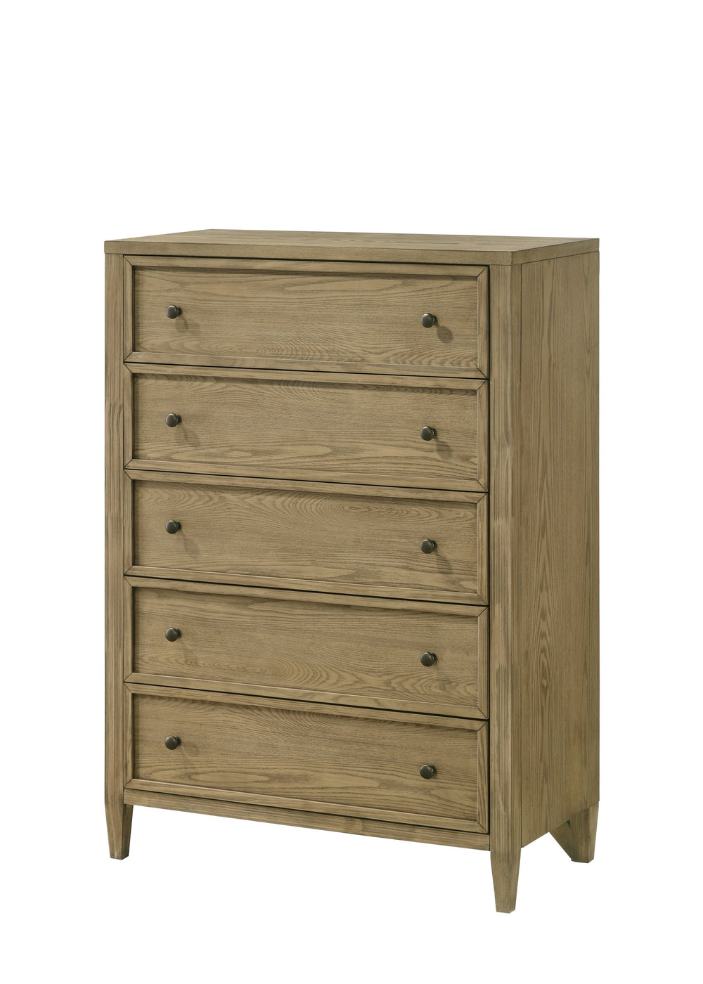English Elm 1pc Rustic 5-Drawer Chest Tall Wooden Dresser 35.4"x16.9"x50.4" Tan Beige Natural Woodgrain Finish B011P256251