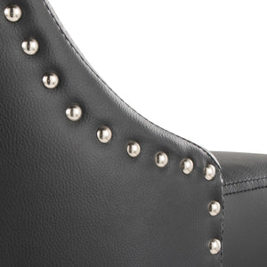 English Elm Fixed-height Swivel Counter Stools with Faux Leather Seats and Chrome Footrest Set of 2 B202S01849