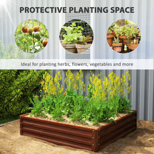English Elm Outdoor Raised Planter Box with Drainage Reservoir for Herbs Vegetables Balcony T3971P423507
