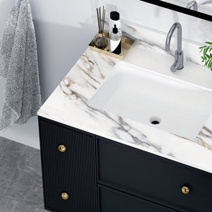 English Elm 31 Inch Marble Vanity Top With Undermount Sink, 4" Backsplash, Easy-Care Carrara Finish For Luxury W2699P192439