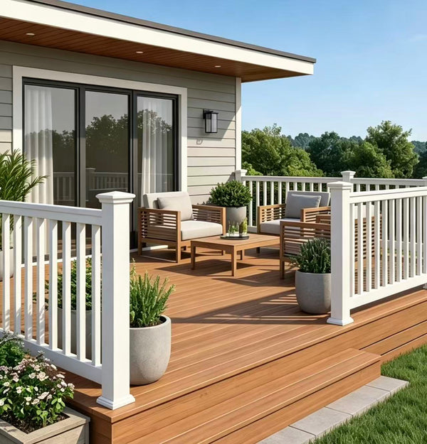 English Elm Classic White Pvc Outdoor Railing Uv Resistant Pool Patio Garden Border Fence W6006P504687