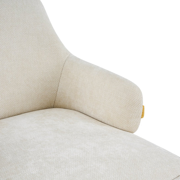 English Elm Indoor Two-tone Fabric Armchair Set Curved Back Ergonomic Dining Accent Seating Beige,Yellow N779P370716B