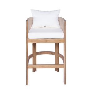 English Elm Christopher Knight Home® - Matera Teak & Beige Barstool Set of 2 – Acacia Wood, Rope Cording, Wraparound Back for Outdoor/Indoor seating N775P255942T