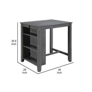 English Elm Ham Counter Height Dining Table with Usb Charging Open Shelf for Kitchen Nooks Gray B056P416890