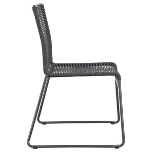 English Elm Jerome Charcoal Woven Rope Stackable Chairs (Set Of 2) - Modern Rustic Design For Any Space B062P344938