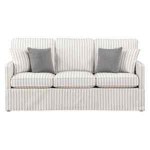 English Elm Classic Striped Sofa and Loveseat Set with Pocket Coil Cushions for Living Rooms B011S01552