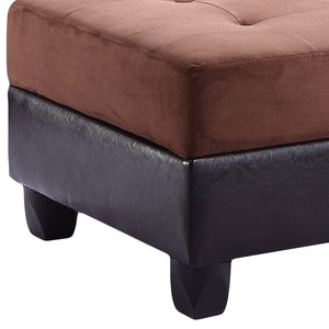English Elm Elegant Chocolate Microfiber Upholstered Ottoman - Compact 18"H x 37"W x 26"D Seat, Durable, Contemporary Style B078108510