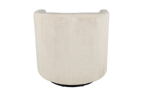 English Elm Beige Corduroy Swivel Accent Chair with U-Backrest, 360° Rotation, Plush Cushion, Compact Modern Design B011P370421