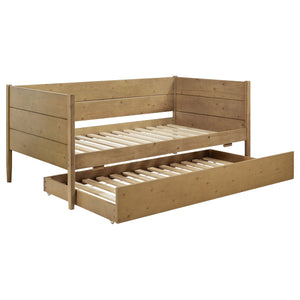 English Elm Stewart Twin Daybed With Trundle — Solid Natural Wood Frame, Warm Grain Finish, Space-Saving Guest Bed Setup B062S01300