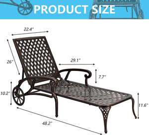 English Elm Aluminium Lounge Chair Set - 2-Piece, Adjustable, Weather-Resistant, Stylish Comfort For Outdoor Use W640P186312
