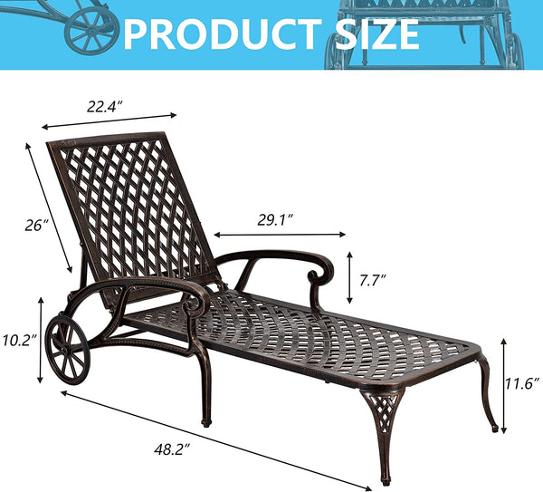 English Elm Aluminium Lounge Chair Set - 2-Piece, Adjustable, Weather-Resistant, Stylish Comfort For Outdoor Use W640P186312
