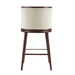 English Elm Evalyn Cream Chenille Barstool With Beech Wood Legs - Stylish, Durable Seating For Modern Spaces B365P398051
