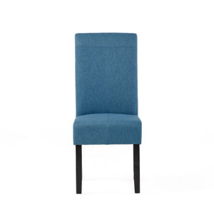 English Elm Pertica Upholstered Dining Chair Set of 2 with T-stitch Detail for Modern 38541.00BLU