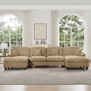 English Elm Classic U-Shape 4-Seater Modular Sectional Sofa With Customizable Styles & Cloud-Like Comfort W3041S00251