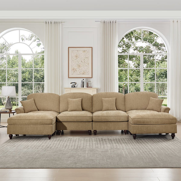 English Elm Classic U-Shape 4-Seater Modular Sectional Sofa With Customizable Styles & Cloud-Like Comfort W3041S00251