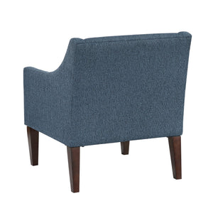 English Elm Contemporary Button-Tufted Accent Chair with Plush Fabric, Curved Arms and Solid Wood Legs for Living Blue 26.5 L x 28.5 W x 22.5 H B011P281834