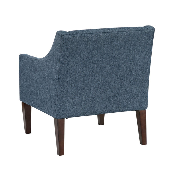 English Elm Contemporary Button-Tufted Accent Chair with Plush Fabric, Curved Arms and Solid Wood Legs for Living Blue 26.5 L x 28.5 W x 22.5 H B011P281834