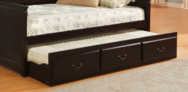 English Elm Traditional English Daybed With Twin Trundle Espresso Finish — Platform Slat Kit Included, Guest-Ready 81" B2741S00484