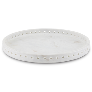 Freya Small White Marble Tray - Exquisite Handcrafted Design with Elegant Veining for Modern Homes