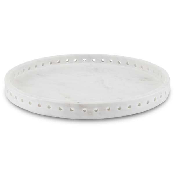 Freya Small White Marble Tray - Exquisite Handcrafted Design with Elegant Veining for Modern Homes