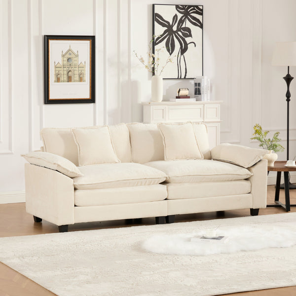 English Elm Wider Ergonomic Loveseat with Breathable Chenille Upholstery, Modular Design, Plush Double-Layer Cushioning W1143S00035 W1143S00035