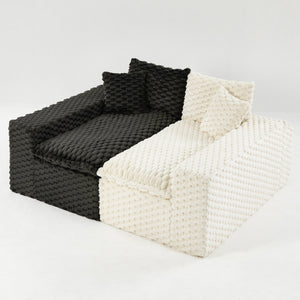 English Elm Luxury Color-Block Turtle Velvet Sofa - Modular Design For Stylish Living Spaces, Comfort For All! W3371S00045