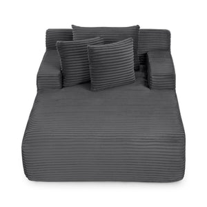 English Elm Single Frameless Velvet Lounge Chair Plush High Density Foam Accent Seat for Living Room Dark Gray W487P420017