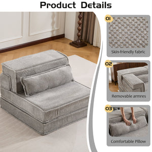 English Elm Compression Modular Floor Sofa Bed - Versatile, No Assembly Required, Cozy Fleece With Memory Foam Comfort W3723P377154