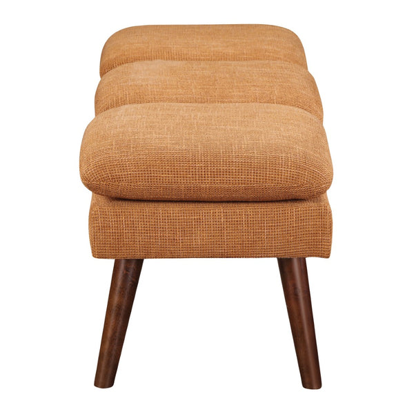 OSP Home Furnishings Amanda 54" Mid-Century Bench Rust