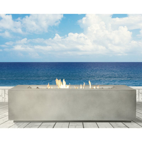 English Elm Concrete Cream White Propane Outdoor Fire Pit Table with Adjustable Flame, Lava Rocks, Durable Finish B120P225131