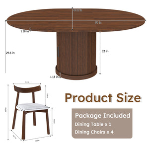 English Elm 59-inch Expandable Glass Top Dining Set Seats 8 with Upholstered Chairs X-base W2700S00113