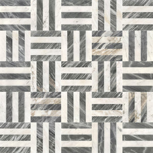 English Elm 12*12 Waterjet Marble Tiles - Elegant White & Grey Polished Natural Stone For Luxurious Interiors W1696P262345