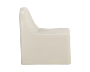 Sunpan Kessel Lounge Chair - Sculpted Concrete Design for Indoor & Covered Outdoor Spaces, Cream Finish