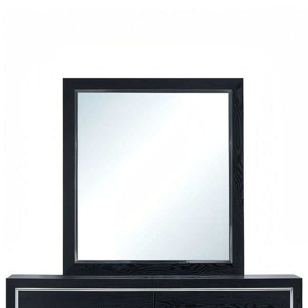 English Elm Livingston 4-Drawer Chest with Wood Grain Finish, Dovetail Construction & Brushed Steel Handles, Durable Storage Solution Black 59.92 L x 18.5 W x 37.04 H B078P366200