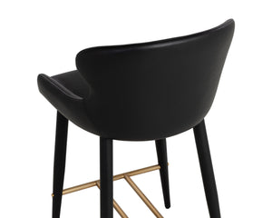 Sunpan Evora Counter Stool - Sleek Minimal Design With Faux Leather Comfort And Stylish Metal Legs Black Faux Leather 112211