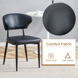 English Elm Table Set 42 Inch Round Wood Grain Mdf with Glass Inlay and 4 Ergonomic Chairs Brown+Black W1151S04500
