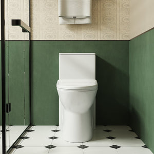 English Elm 1.1/1.6 Gpf One-piece Elongated Ceramic Toilet Skirted Base Comfort Height Soft Close B2724P248740