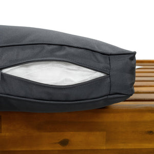 English Elm Christopher Knight Home® - Patio Conversation Set - 3-Piece Outdoor Acacia Wood Chairs & End Table With Dark Grey Cushions N770P264304G_57501.00ACA