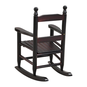 English Elm Children's Solid Oak Rocking Chair in Espresso — Sturdy Hardwood, Slatted Back, Indoor/Outdoor Use W495P194897