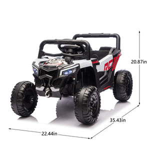 English Elm 12v Kids Electric Utv Ride on Toy with Parental Remote Swing Function and Shock Absorbers Black W1578P368160