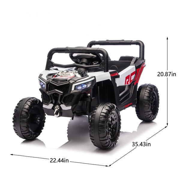 English Elm 12v Kids Electric Utv Ride on Toy with Parental Remote Swing Function and Shock Absorbers Black W1578P368160