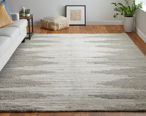 Feizy Rugs Navaro Hand-woven Wool And Viscose Rug - Modern Abstract Design For Effortless Elegance And Warmth Ivory,Tan Wool,Viscose Nav8915fivygryj55