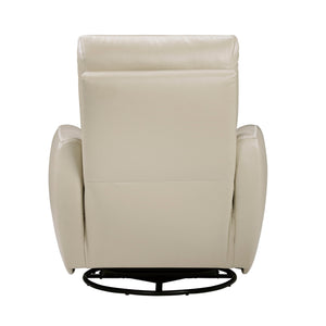 English Elm Luxurious swivel glider recliner chair with top-grain leather, plush foam over coils and sturdy frame taupe 36 L x 30.5 W x 26 H B011P395598