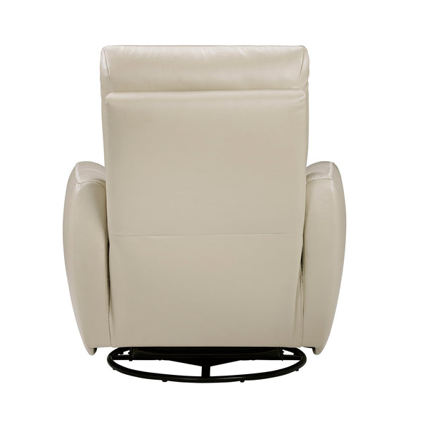 English Elm Luxurious swivel glider recliner chair with top-grain leather, plush foam over coils and sturdy frame taupe 36 L x 30.5 W x 26 H B011P395598