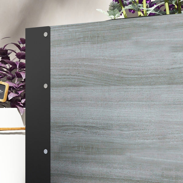 English Elm Outsunny Mobile Raised Garden Bed With Trellis, Durable Wooden Planter For Climbing Plants & Flowers W2225P174420-GIGA