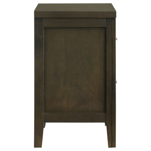 English Elm Clement Dark Cocoa Two-Drawer Nightstand with Brushed Nickel Hardware, Sturdy Wood, Versatile Style (26.25"H) B062P375568