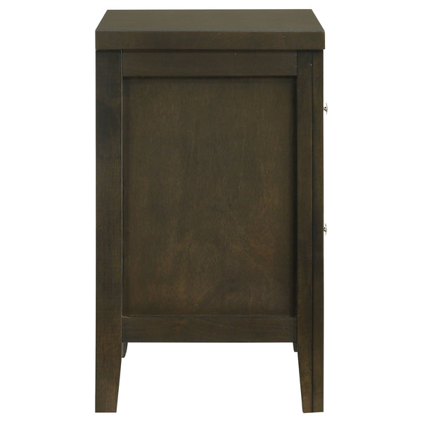 English Elm Clement Dark Cocoa Two-Drawer Nightstand with Brushed Nickel Hardware, Sturdy Wood, Versatile Style (26.25"H) B062P375568