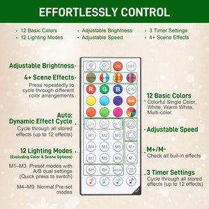 English Elm 6ft Prelit Fir Christmas Tree with 300 Led Lights and Customizable Color Display T3971P420162