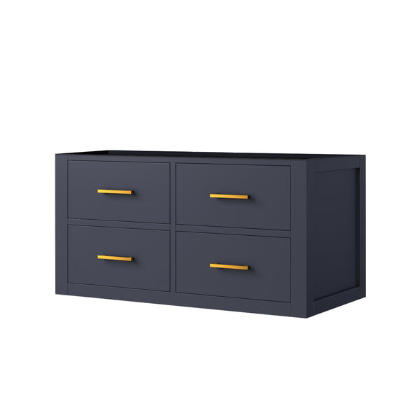 English Elm Blue Single-Sink Vanity With Soft-Close Drawers – Midcentury Style, Space-Saving Design, 36" Wide B2731P257971