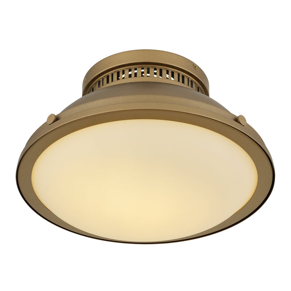 English Elm 2-light Dark Bronze Flush Mount Ceiling Fixture for Hallways Entryways and Bedrooms Brushed Brass B370P394557